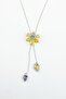 Crystal Stone Flower Figure Elevator Steel Pendant - 4