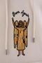 Men's Angel Embroidered Fleece-Lined Hooded Sweatshirt Light Beige - 2