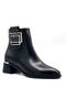 (Park Moda) Women's Boots with Side Buckle Detail Black - 2