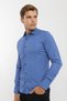 Long Sleeve Snap Fastener Paneled Cotton Lycra Patterned Men's Shirt - 4