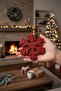 Christmas Ornament Red Snowflake Themed 6 Pieces of Ornaments