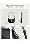 Crescent Shoulder Bag for Women Small Vegan Leather Purse Trendy Handbag with Adjustable S - 7