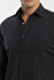 Long Sleeve Snap Fastener Lycra Men's Black Shirt - 4