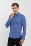 Long Sleeve Snap Fastener Paneled Cotton Lycra Patterned Men's Shirt