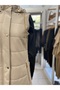 Almei̇da K Hooded Leather Inflatable Vest Stone Y-0063 - 4