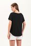 Women's Black Low-Sleeve Round Neck Modal Comfortable Sporty Tshirt _725107 - 6