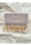 Women's Gold Color 6-Piece Hoop Earring Set |   Minimal – Stone – Domed Model Earrings