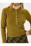 Long Sleeve Buttoned Knitwear Polo Neck Sweater - 5