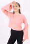 Girl's Printed Crew Neck Long Loose Sleeve T-Shirt - 4