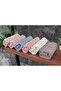 Çınar Jacquard 6-Piece Velvet Cotton Hand and Face Towel Set 50X90 cm - 04557 - Mixed Color - 2