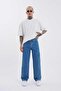 Men's Washable Cargo Pocket Pack Baggy Fit Jean Trousers Dark Blue - 5