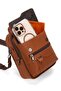 Men's Tan Faux Leather Crossbody Bag with Phone Compartment - 4