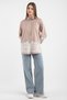 Striped Lace Detailed Long Shirt 8762 - Mink - 4