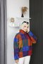 Half Zippered Printed Teddy Sweater - 6