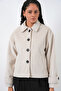 Women's Short Cashmere Jacket 0724 - Ecru - 5