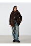Vision Brown Shirt Collar Women's Plush Coat - 2
