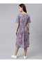 Premium pure cotton light blue colour dress with floral prints - Indo Western wear - 5