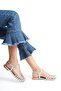 صندل نسائي من الجلد الناعم ذو نعل منخفض من نوع Gladiator Ballerina - 5