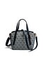 Gray - Navy Blue Monogram Women's Handbag Sp1021 - 5