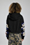 Women's Hooded Jacket with Knitted Sleeve Detail and Lined Interior - 3