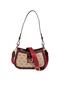 Dark Beige - Burgundy Monogram Women's Crossbody Bag Sp1132 - 5
