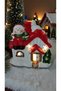 New Year Ornament House Model with Lights and Pine-Shaped Figurine Product Size 13*12cm