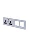 Ultimate Screwless Flat Plate - Switched Double Socket (Polished Chrome/Black) - 2