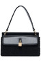 Women's Black Crossbody Hand & Shoulder Bag with Lock Accessory - 2