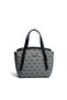 Gray - Navy Blue Monogram Women's Handbag Sp1021