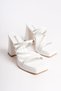 Women's Special Design Platform Heeled White Patent Leather Slippers Wedding Dress Shoes, Wedding Shoes - 2