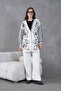Women's Front Beaded Wide Fit Tr,Ko Cardigan V E Pants Bottom Top Set