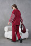 Women's Front Beaded Wide Fit Tr,Ko Cardigan V E Pants Bottom Top Set - 7