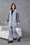 Women's Front Beaded Wide Fit Tr,Ko Cardigan V E Pants Bottom Top Set - 2