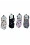 Cotton Rose Patterned Mixed Color Booties Socks 12 Pack