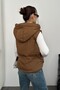 Women's Hooded Short Puffer Vest – Filled, Winter, Sports Casual, Water-Repellent - 7