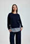 Women's Modal Fabric Soft Touch Shirt Paneled Sweat Pants Double Set - 6