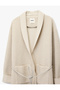Long Sleeve Pocket Detailed Belted Long Boucle Coat - 5