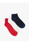 Cotton Checkered 3-Piece Booties Socks Set - 2