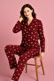 Women's Suede Fabric Patterned Pajama Set – S–Xxl - 2
