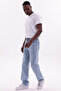 Men's Ice Blue Baggy Loose Fit Jeans - 4