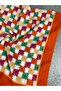 Orange Kraş Textured Colorful Geometric Patterned Writing - 3