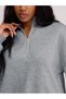 Stand Collar Half Zipper Oversize Oversize Gray