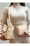 Moka 100% Genuine Leather Stylish Detailed Shoulder Bag