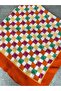 Orange Kraş Textured Colorful Geometric Patterned Writing - 2