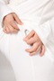 Women's Ecru Jacquard Shawl Collar Winter Long Sleeve Lace Maternity Pajama Set 3-Piece Set - 8