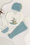 Baby 5-Piece Hospital Release Set – 100% Cotton – Dinosaur Embroidery – First Day Special Box (0-3 Months) - 3