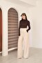 حجر نسائي بدون طيات بنطلون واسع الأرجل - 3