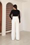 Women's White No-Pile Palazzo Pants - 6