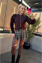 Brown Fit Cut Crop Cardigan - 3