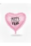 Happy New Year Christmas Tree Party Ornament Heart & Star Foil Balloon Decor Pink Heart